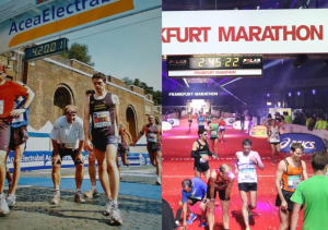 My first marathon Rome 2007 (left) and Frankfurt 2015 (right)